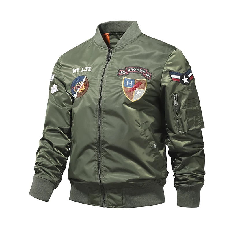 2022 New Brand Men\'s Spring Flight Jackets Plus Size Military Helicopter Thick Coats Long-sleeved Europeam American Jacket Men