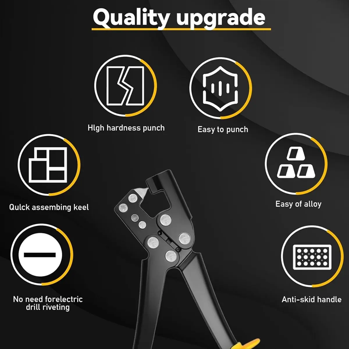 HGHO Professional Stud Crimper Steel Fastening Work Keel Board Drywall Stud Crimping Forceps