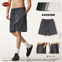 ZODF Trendy 2025 Summer Men 440gsm Shorts Unisex Heavy Weight Side Zipper Pocket Sport Shorts Brand Bottoms HY0997