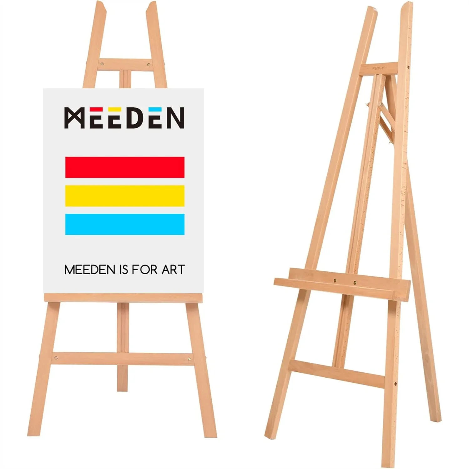 

Adjustable Beech Wood Floor Easel for Painting, Holds Canvas up to 60", Ideal for Artists and Display