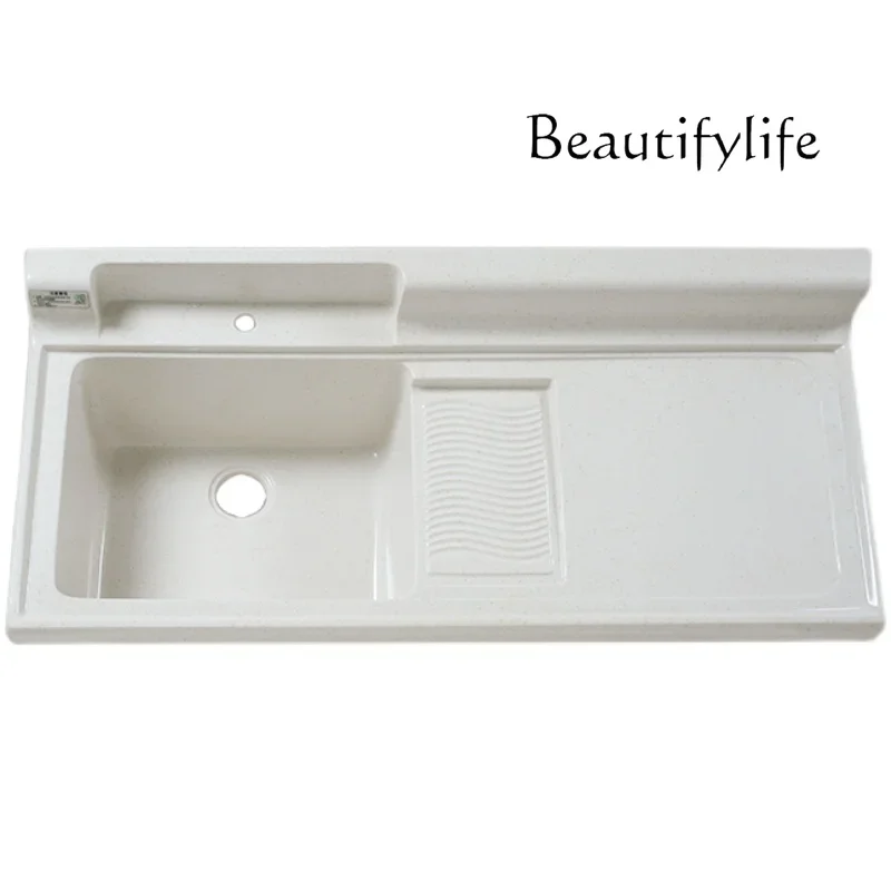 High water retaining strip balcony laundry basin with rubbing board integrated laundry sink laundry pool countertop