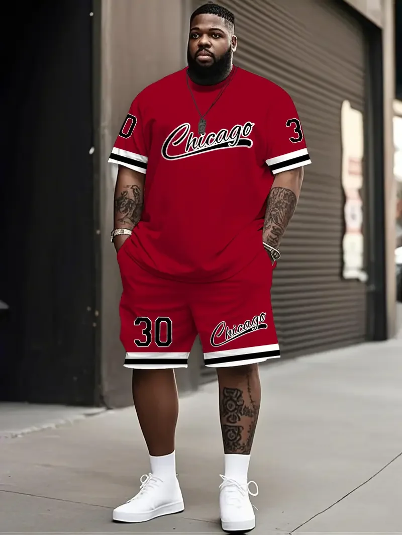 

2025-26 Summer New Hot-selling Trend Suit 3D Printing Design American Street Comfortable Breathable Men's T-shirt Shorts Set