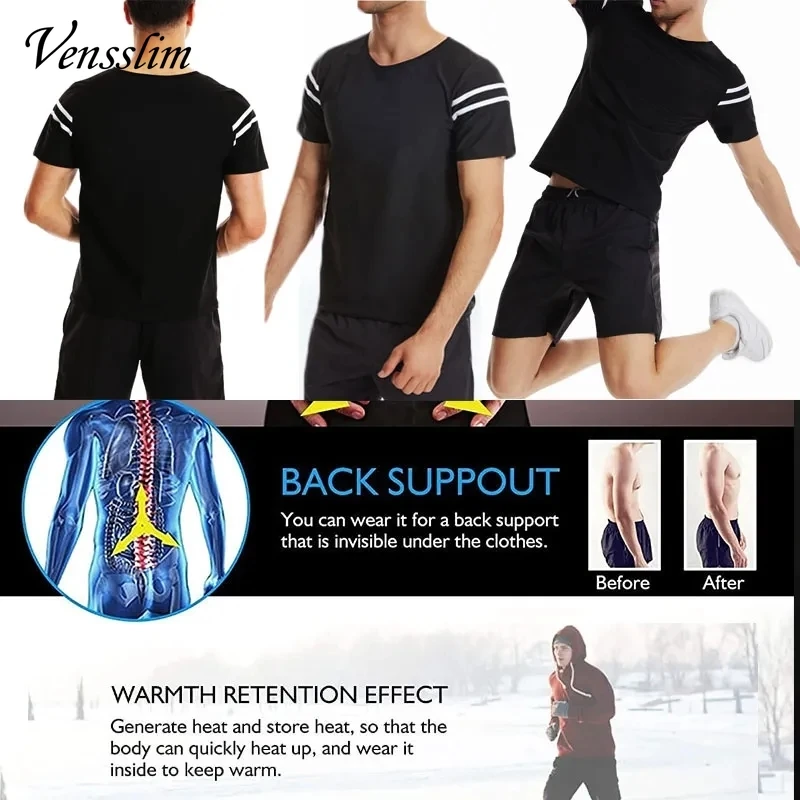 Vensslim Waist Trainer Men Body Shaper Sauna Vest Weight Loss Slimming Sweat Fat Burner Tummy Control Corset