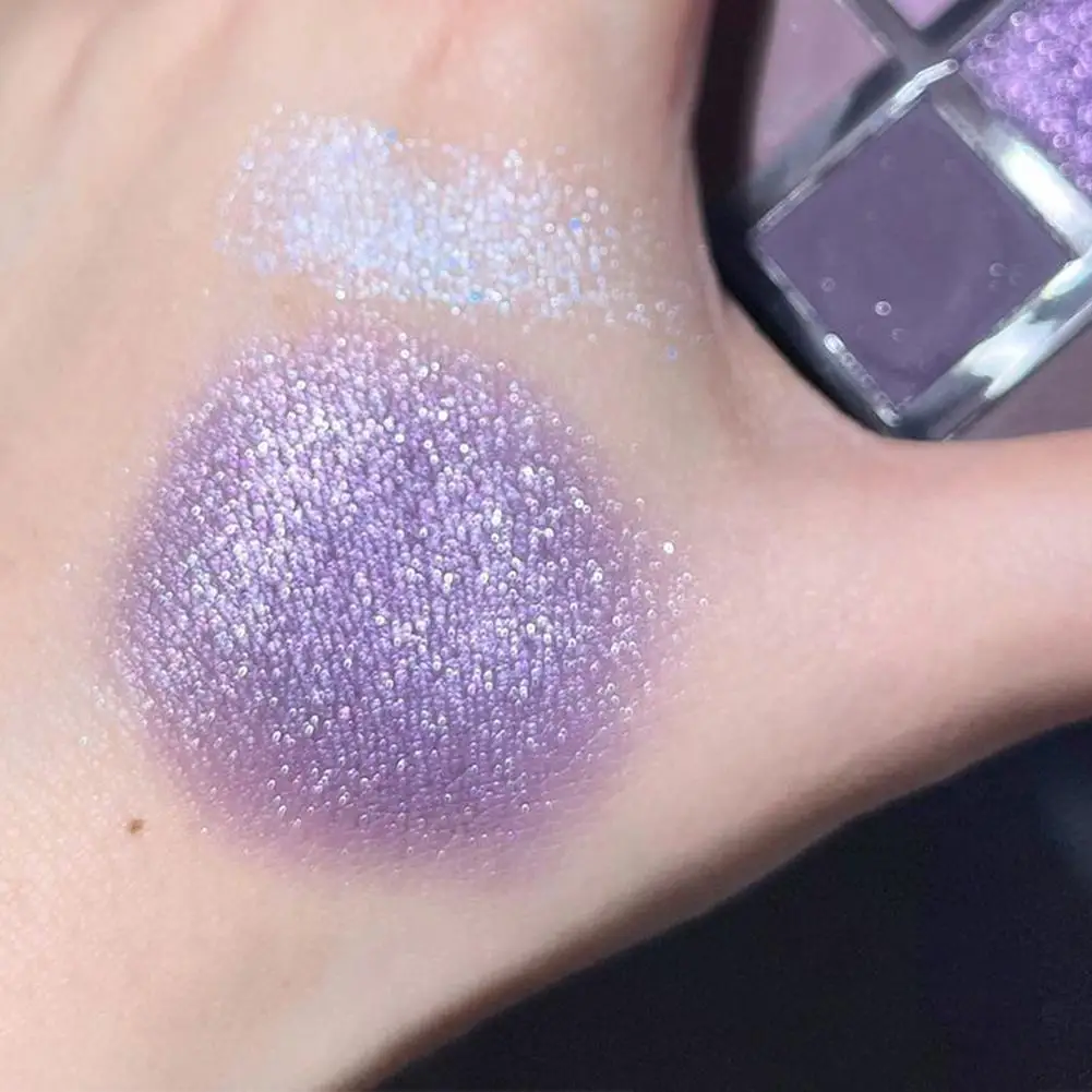 Tavolozza di ombretti viola a 9 colori Glitter perlescenti opachi Evidenzia ombretto Tavolozza per trucco occhi impermeabile a lunga durata