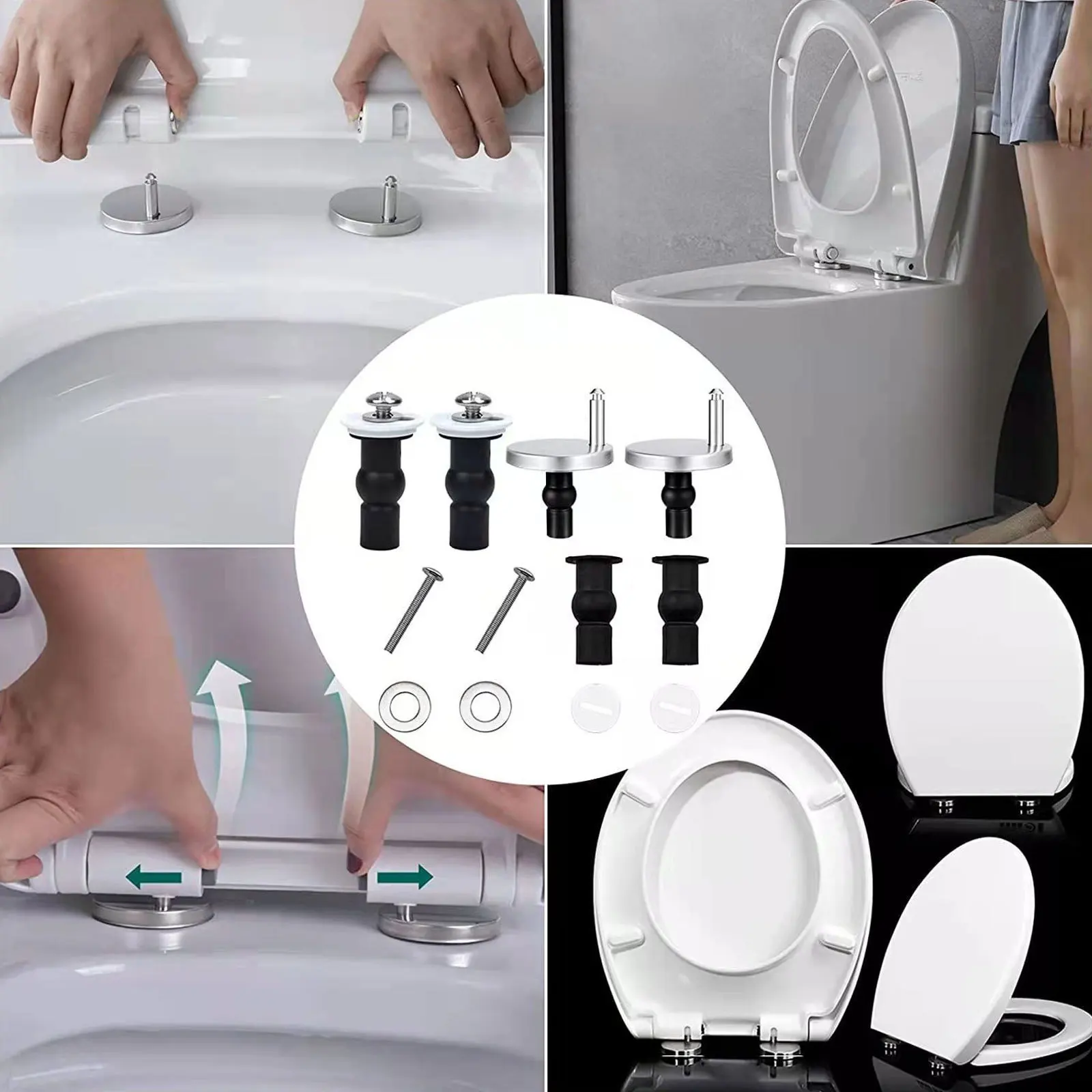 

1Set Toilet Seat Fixing Screws Heavy Duty Wear Resistant Replacement Hardware for Bathroom Seat Mounting Easy to Install Robust