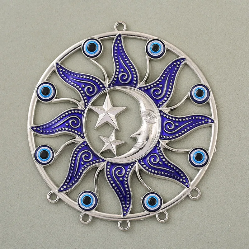 Blue Evil Eyes Amulet DIY Wind Chimes Making Pendant Turkish Protection Blessing Suncatcher Wall Hanging Decor Parts Accessories - view 4