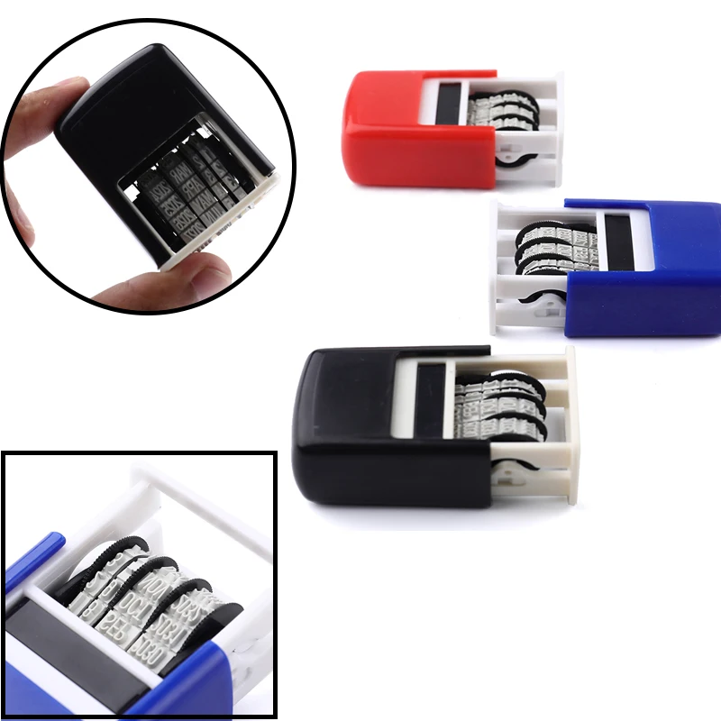 DIY Handle Account Date Stamps Stamping Mud Set Mini Self-Inking Stamps For Office Escolar Supplies Emboss