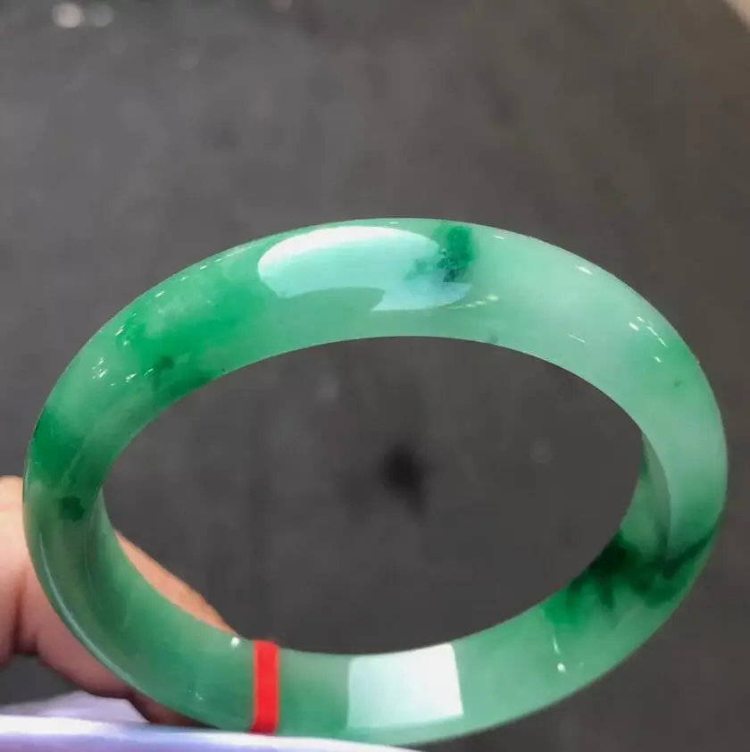 

Real Nature Grade AA Emerald Ice Green Burmese Jade jadeite bracelet bangle 58mm