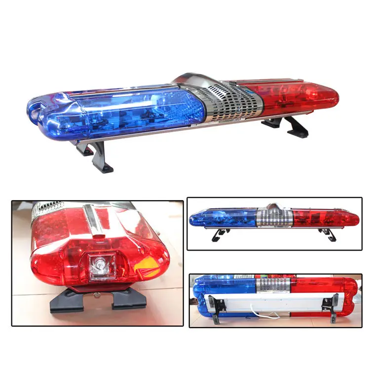 120cm Emergency vehicles warning light Car Rotate lightbar+100W Loudspeaker+100W police siren alrm microphone amplifier