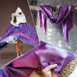 Double Sided Color Changing Reflective Fabric Thin By The Meter for Wedding Dress Costume Doll Clothes COS Sewing Cloth Glossy