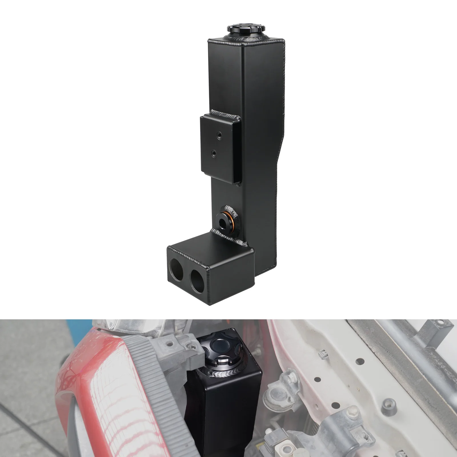 استبدال خزان سائل غسيل السيارات من الألومنيوم من BEVINSEE مع غطاء لسيارة Toyota 4Runner 14-24، استبدال 52103-35110، ملحقات السيارة