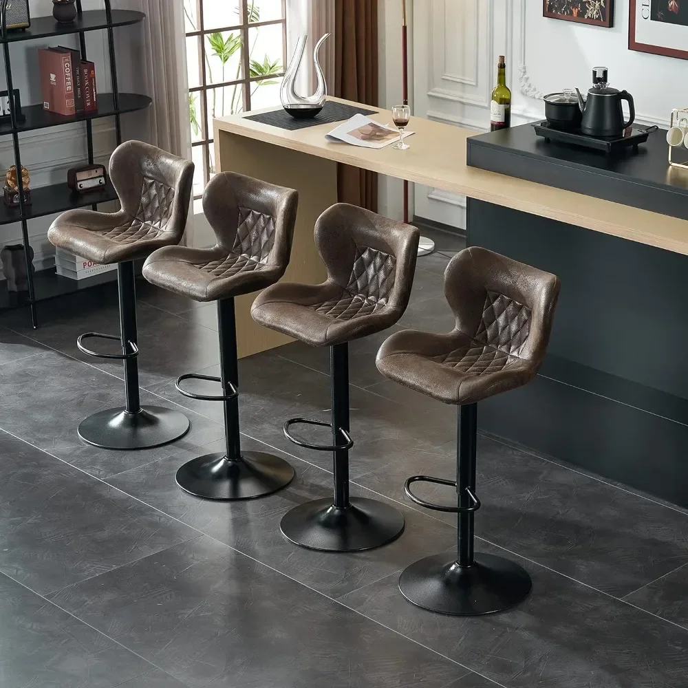 Bar chair，Counter Height Adjustable Bar Chairs with Back & Footrest, Swivel Barstool Chairs Counter Barstool, Kitchen