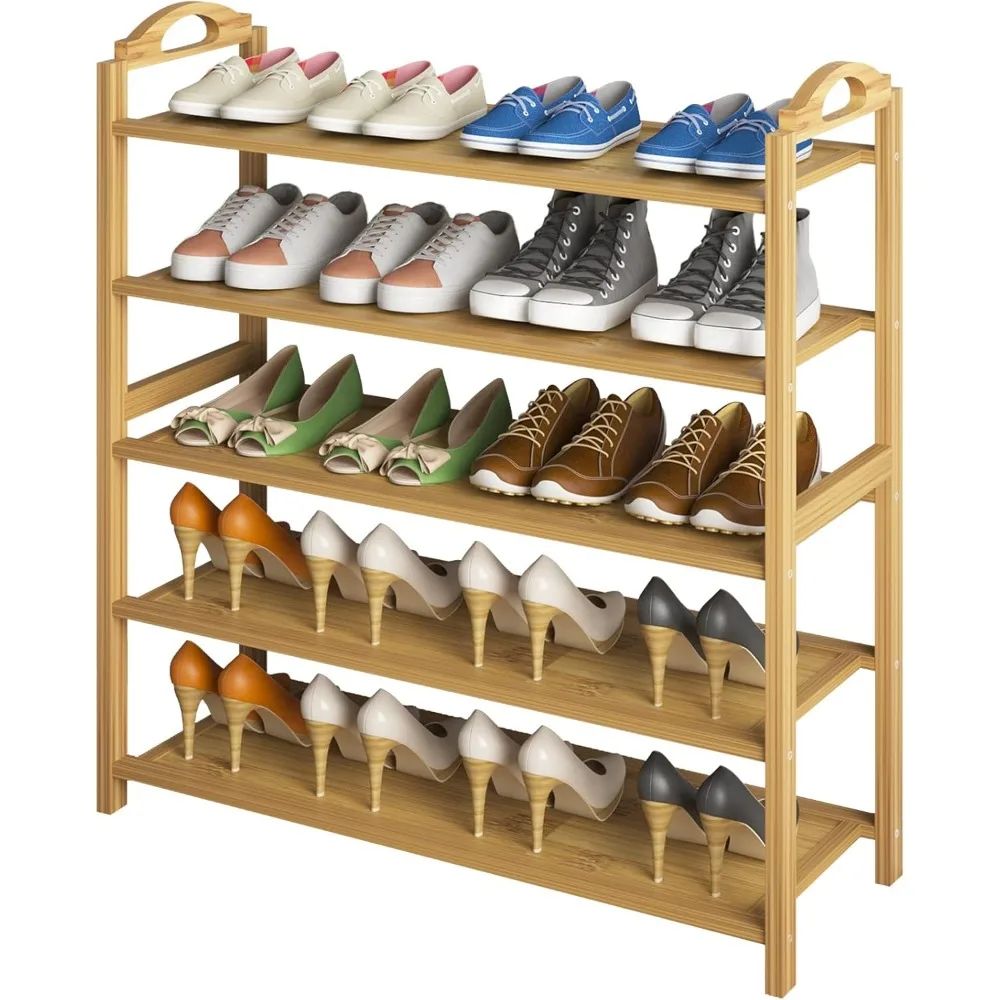 

Modern Shoe Rack Bamboo Rack 5-Tier Shoe Storage Organizer Entryway Shelf Shoerack Cabinet Living Room Furniture Home