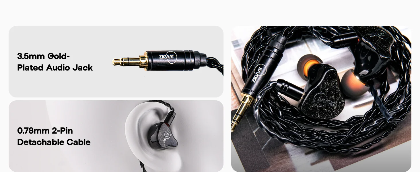 ZiiGaat Lush Studio 1DD+4BA Hybrid-IEM-Hifi-Kopfhörer, kabelgebundene Ohrhörer mit neutraler Tonalbalance für Hören – Detail 5