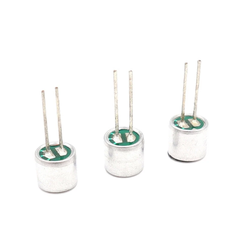 Microfone de eletreto com sensibilidade de captação de 2 pinos, 52db 6050, mini cápsula de microfone, microfone condensador de eletreto com 10 peças