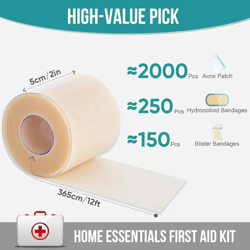 (.) 1 Roll Artificial Skin Wound Dressing Pimple Patch Freely Cuttable Skin-Friendly Adhesive Keep Wound Clean
