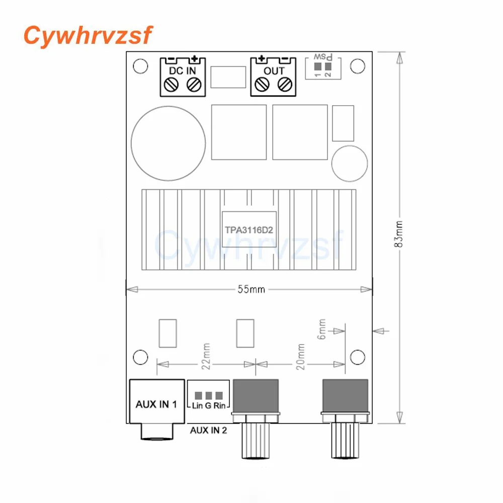 TPA3116 Subwoofer Amplifier Digital Audio Board Mono Power Amp Sound Amplifier 100W Bass AUX For Passive Speaker