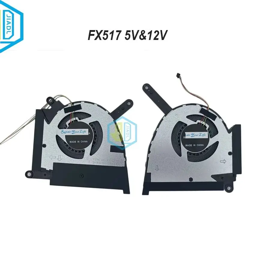 Laptop CPU GPU Cooling Fan For ASUS TUF Dash F15 FX517 ZM ZC FX517ZE FX517ZR RTX3070 3050 13NR0990T01021 13NR0950P02011 5V&12V