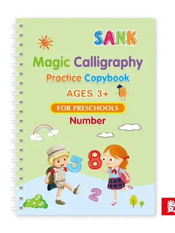 Sank Magic Practice Copybook Pen Preschools Kids Calligraphy English Verison Free Wiping Children Reusable Writing Book