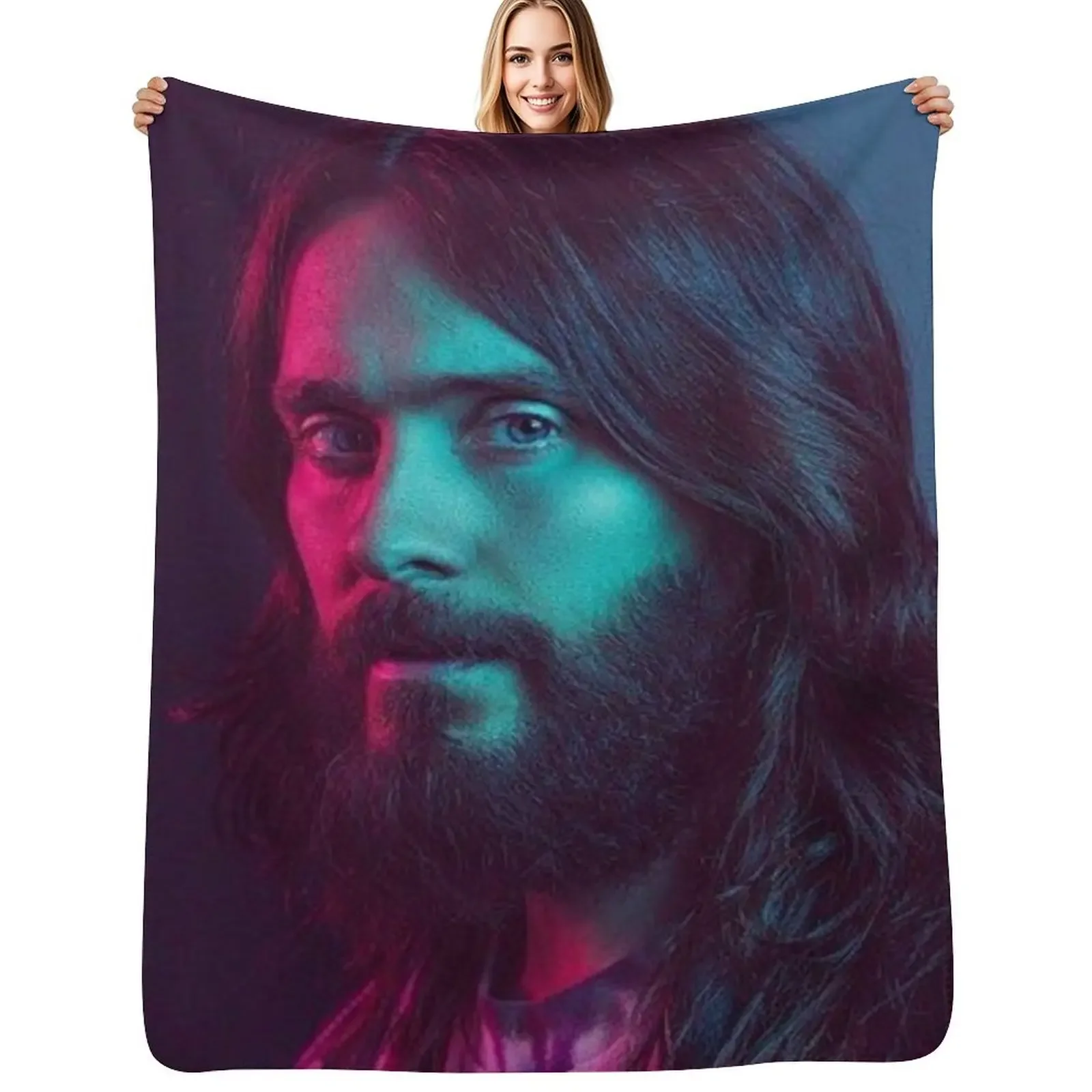 

Jared Leto Throw Blanket Decorative Sofa halloween funny gift Thermal Blanket