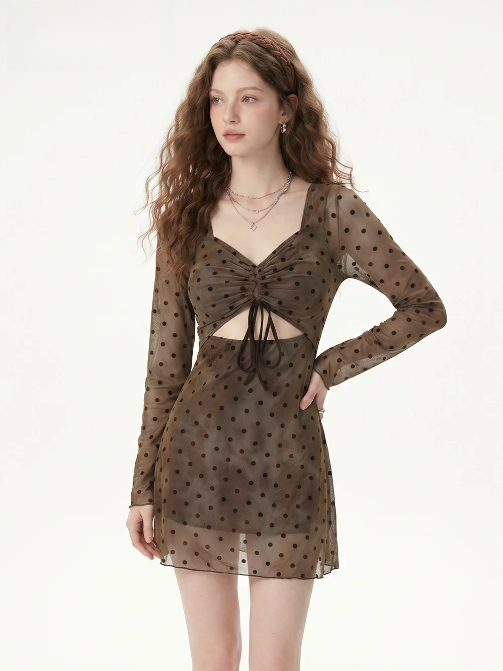 2026 New Women's One-Piece Swimsuit High-End Sensation Long Sleeve Thermal Spring Bathing Suit Belly Covering Slimming Effect