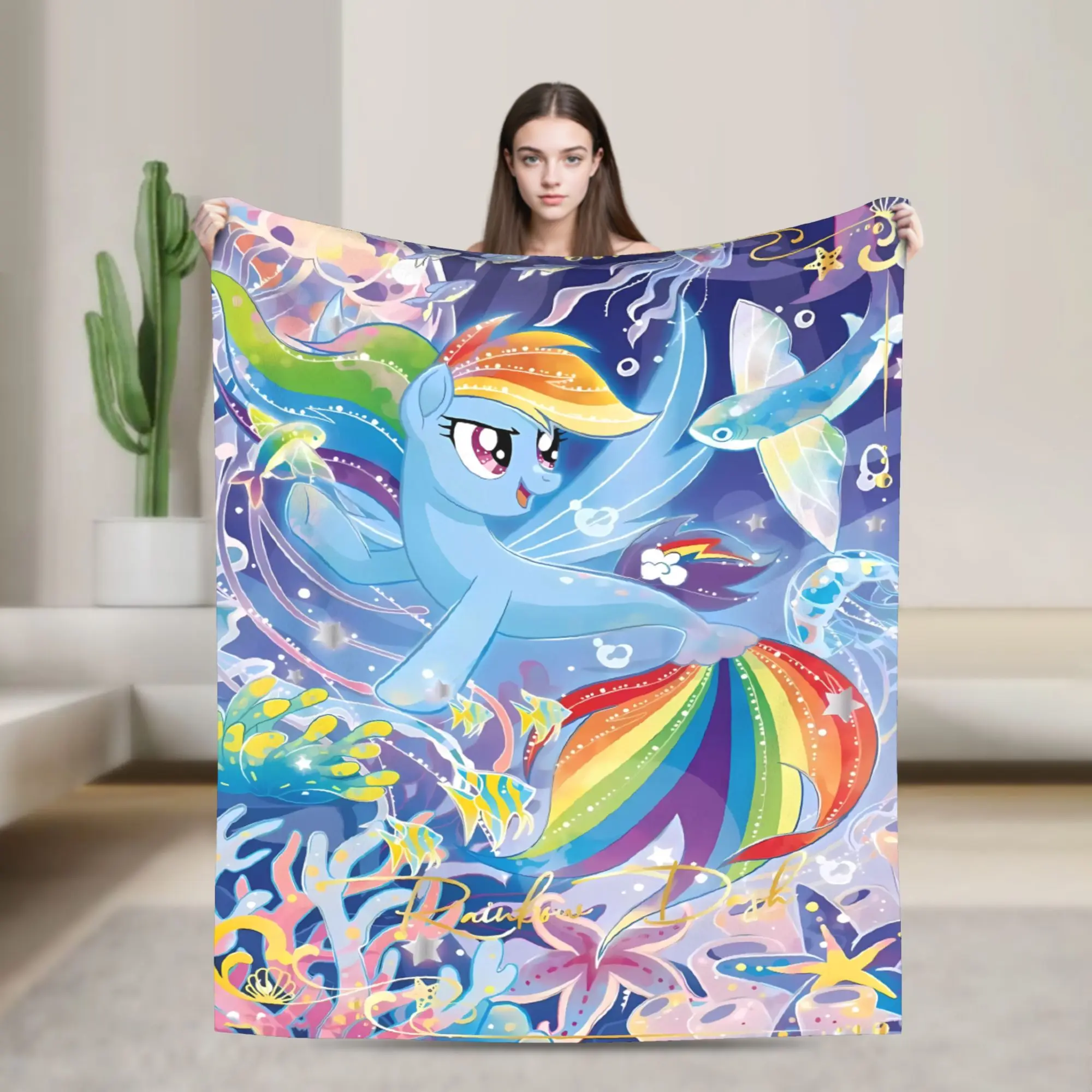 

Теплое одеяло для путешествий My Little Ponys, мультяшное одеяло, фланелевое покрывало для дивана-кровати, графический чехол для дивана-кровати