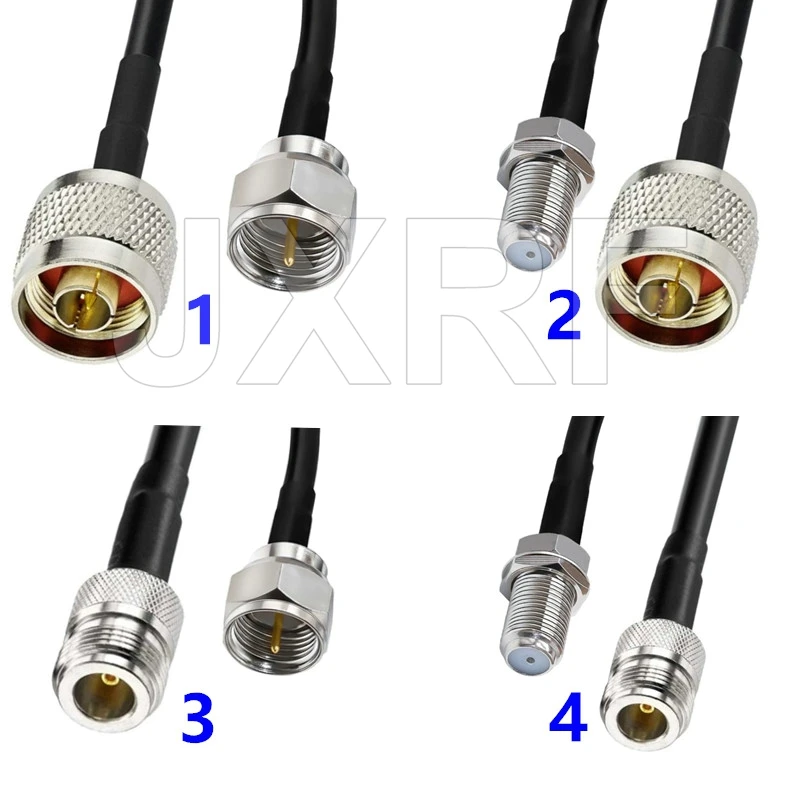 JXRF N Male Plug to F Male Jack RF Coaxial Adapter Pigtail RG58 Coaxial Repeater extension cable