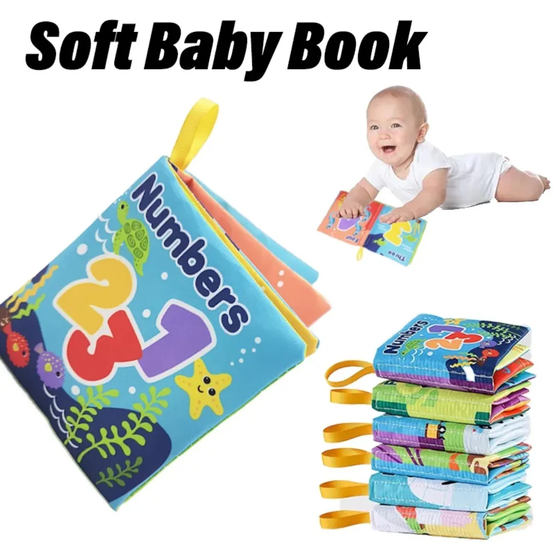 

Soft Baby Visual Stimulus Cloth Book Interactive Sensory Activity Fabric Cloth Book Montessori Early Educational Learning Game