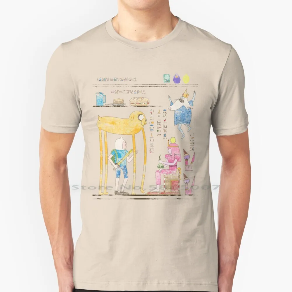 Hero-Glyphics: przygoda czas T Shirt 100% bawełna przygoda czas Finn Jake Pb król lodu bekon naleśniki Bmo Lsp hieroglify
