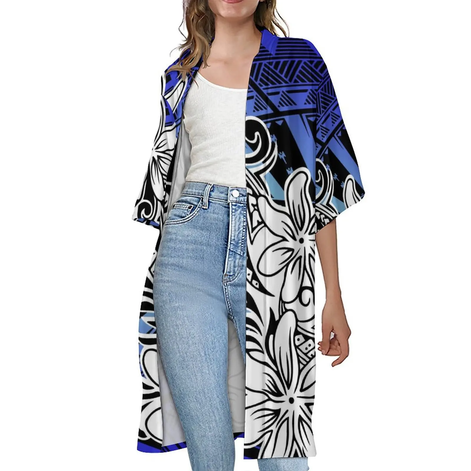 

New Design Women'S Cardigan Coat Quality Fabric Custom Wholesale Polynesian Ladies Holiday Everyday Wear Free Shipping