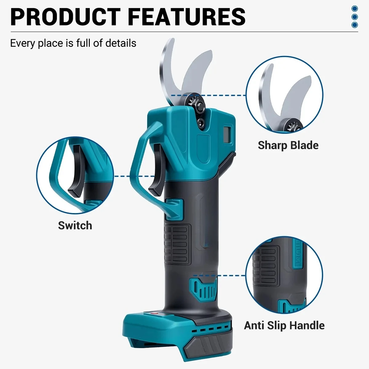 Factory Direct 2026 Drillpro Cordless Electric Pruning Shears Brushless Motor 30mm Cutting Diameter Aluminum 2m Extension Pole