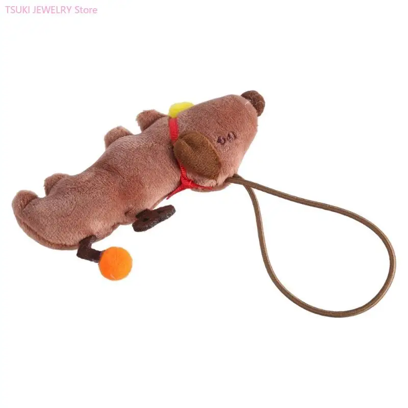 62KE Mini Colorful Plush Dog Keychain Hanging Ornament Backpack Handbag Decoration