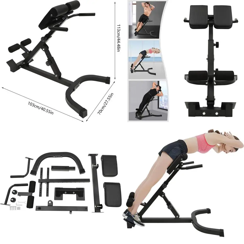 

Adjustable Roman Chair Back Extension Bench for Home Gym Load 330lbs/150kg, Adjustable Ab Sit up Bench for Core Strength and Bac
