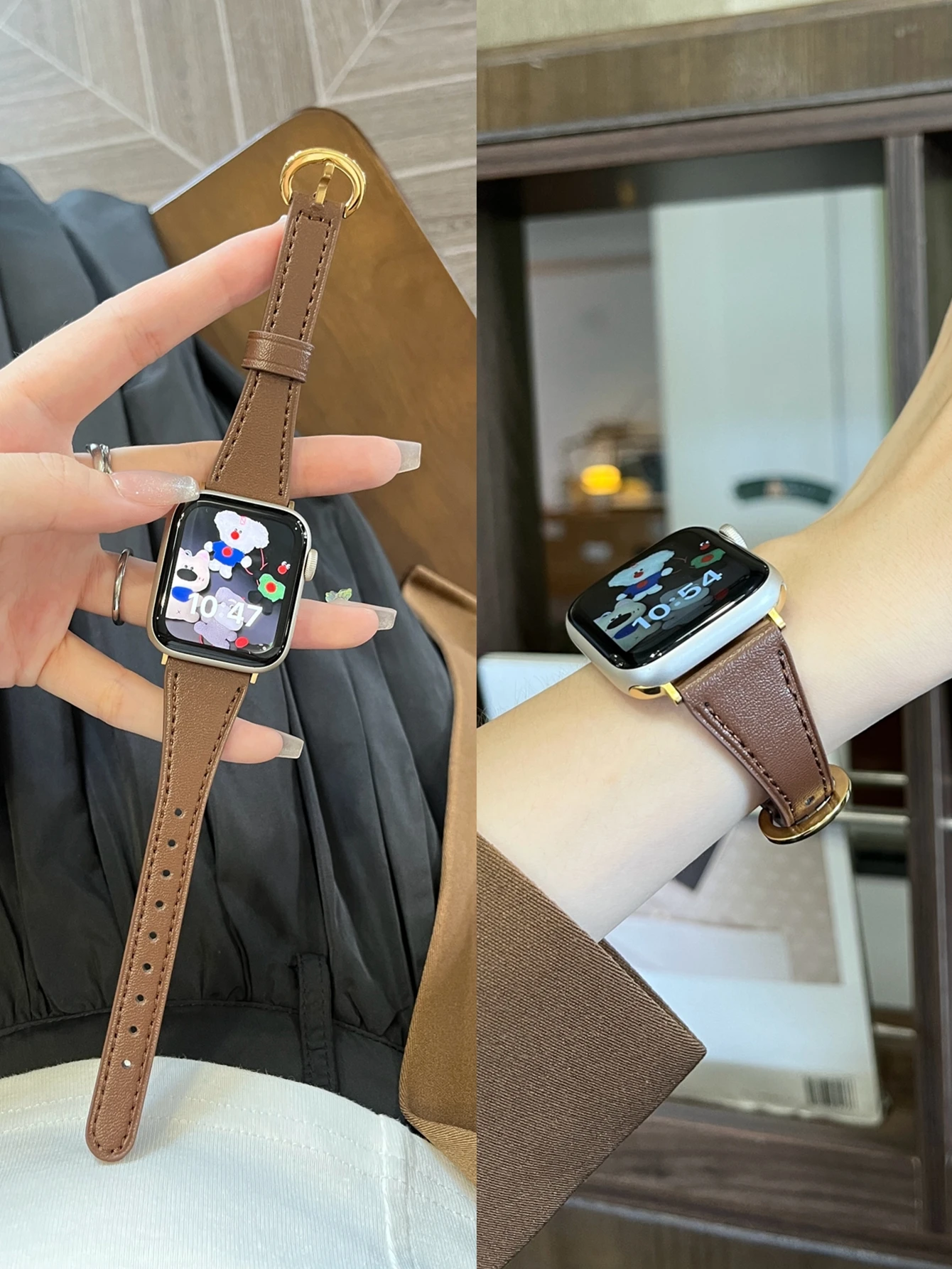 

Strap For Apple Watch band women Ultra 11/10/9/8/7/6/5/4/3/2/1 SE 38mm 40mm 41mm 42mm 44mm 45mm 46mm Leather Loop