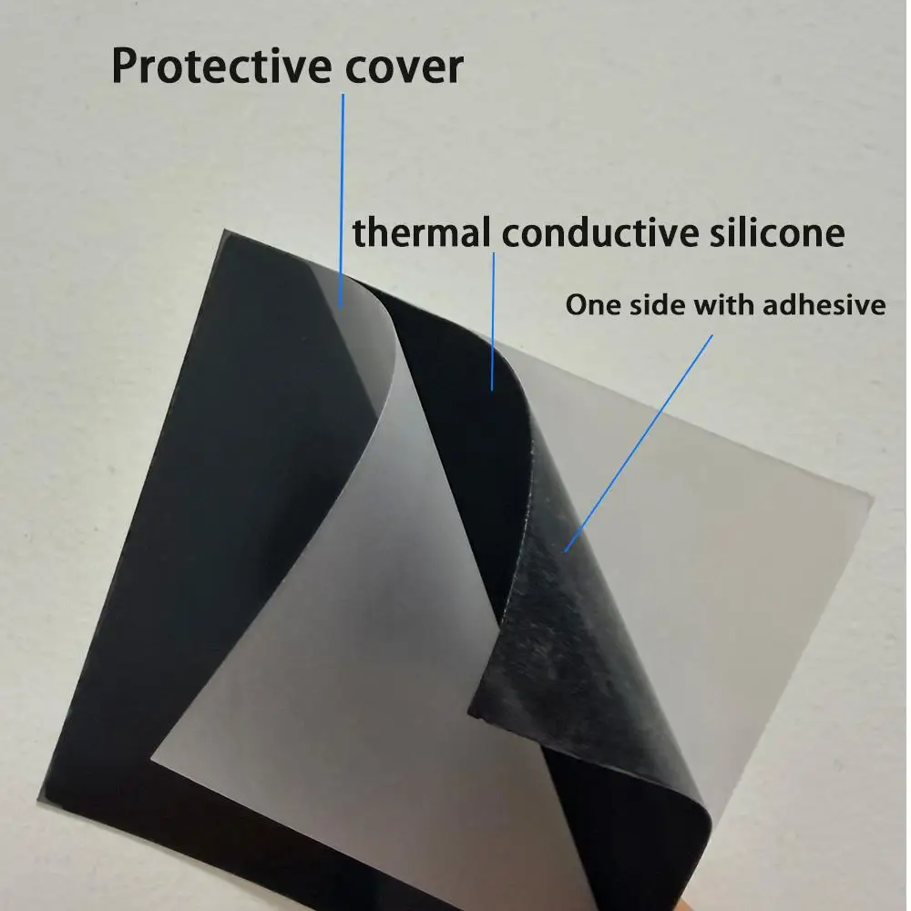 1PC Black Silicone Thermal Pad 10x10cm Conductive Rubber Thermal Pad 0.3mm 0.5mm DIY for Cooler Semiconductor Sheet Peltier