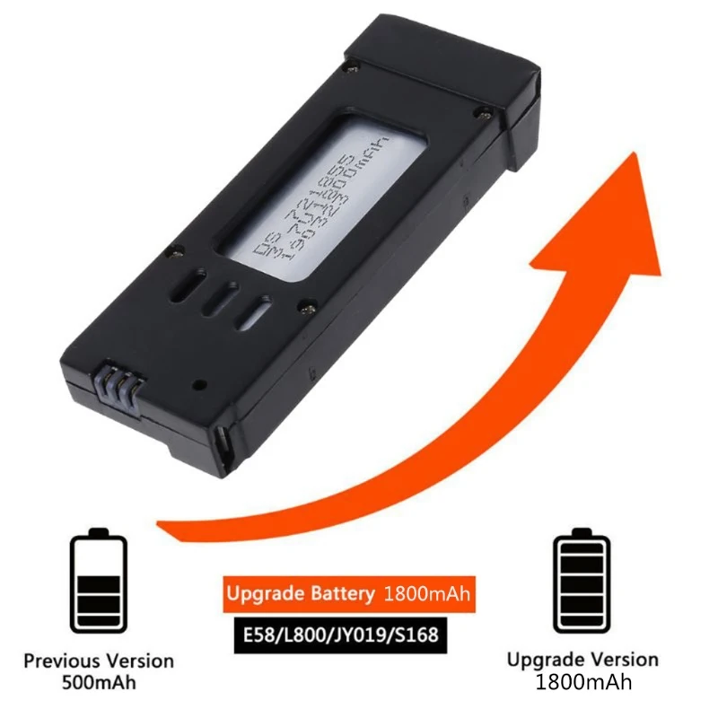 D57D Lithium 3.7V 1800MAh Tương Thích Với E58 L800 JY019 S168 Drone X Pro Máy Bay Điều Khiển Từ Xa Drone Ăng Ten các Bộ Phận Dự Phòng