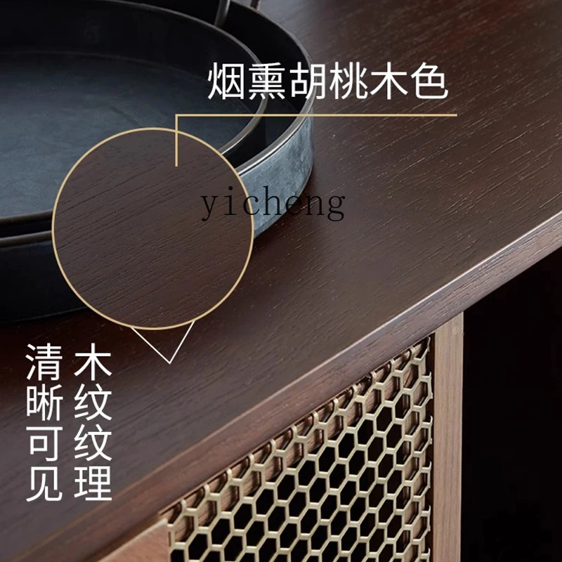 

ZK light luxury dining side cabinet simple modern storage living room decorative entrance cabinet foyer retro storage cabinet