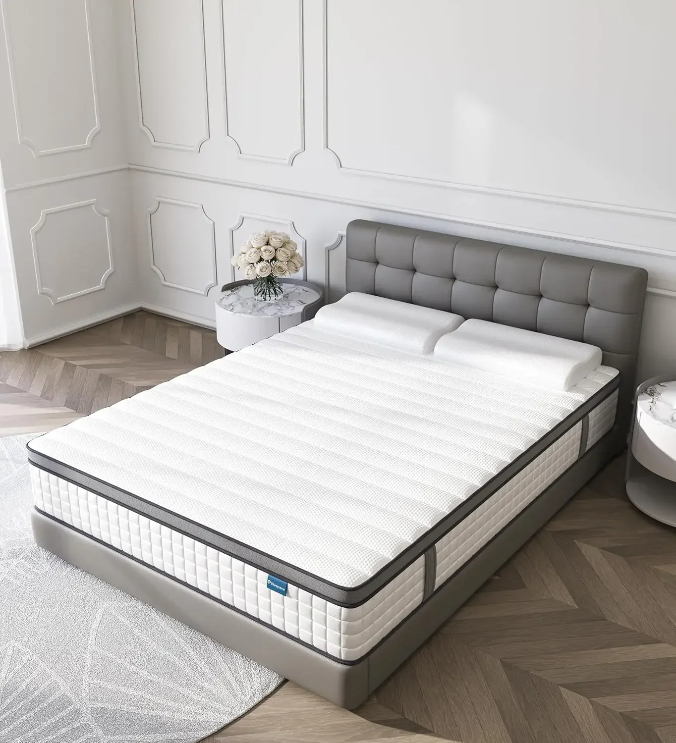 King Mattress,12 Inch  Size Mattress in a Box,Mattresses with Memory Foam and Pocket Spring,Soft and Comfort White King Mattress