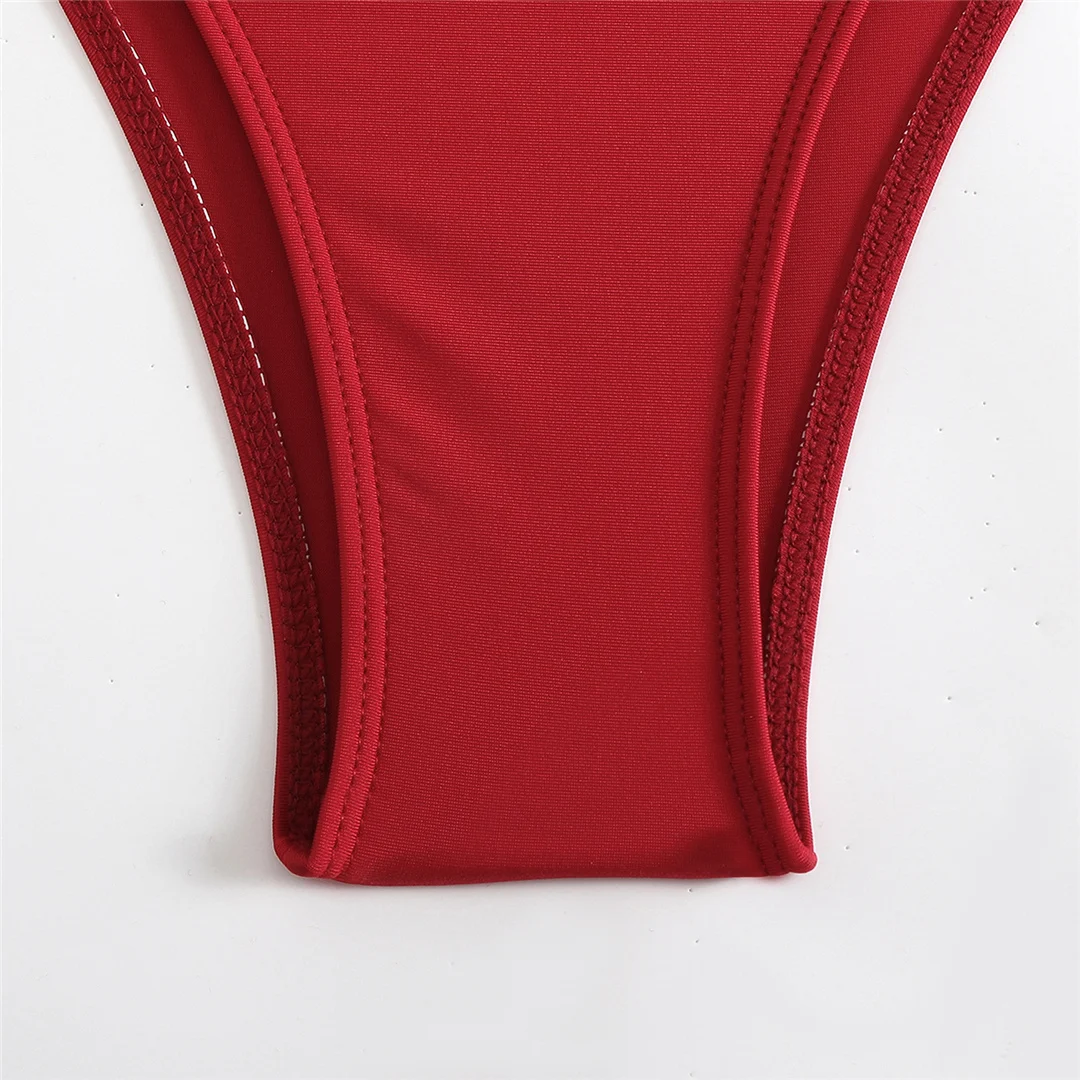 Asymmetrischer Badeanzug mit Cut-Outs und einem Schulterträger, einteiliger Badeanzug für Damen, Monokini mit hohem Beinausschnitt, Badebekleidung, Badeanzug, Modell V6254. – Detail 36