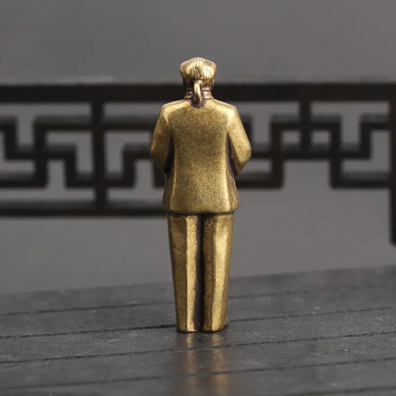 Chinese old antique Collection Asian Brass Chairman Mao Exquisite statue