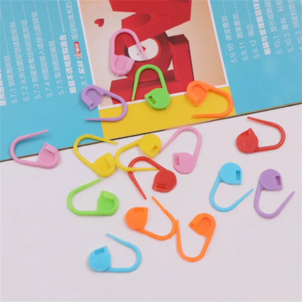 Mix Color Plastic Locking Stitch Markers Resin Small Clip Crochet Knitting Tools Needle Clip Hook Sewing Tool