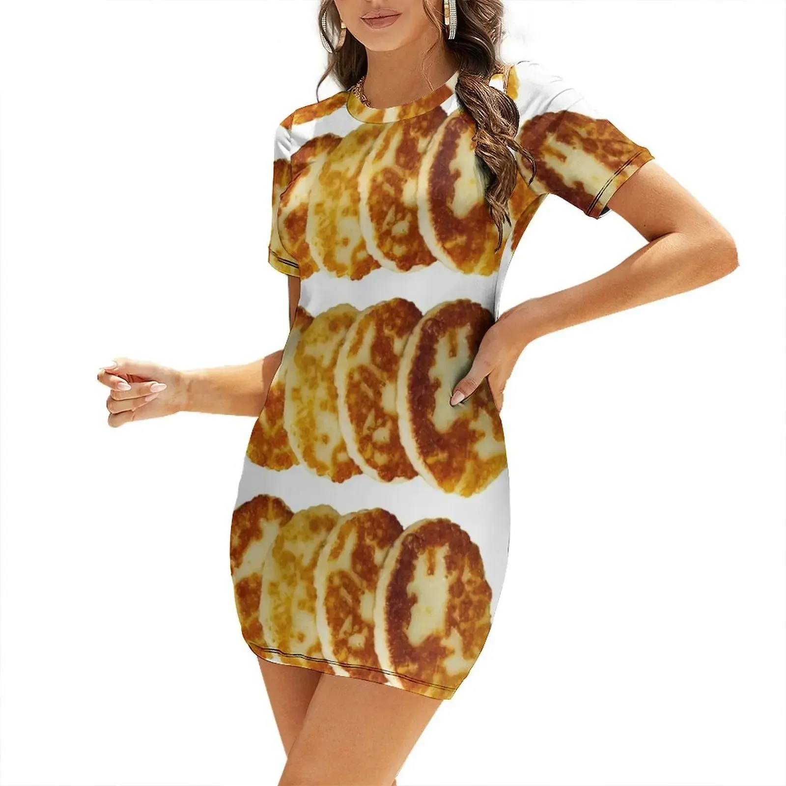 

Halloumi Short-Sleeved Dress cute dress evening dress woman Casual dresses women summer