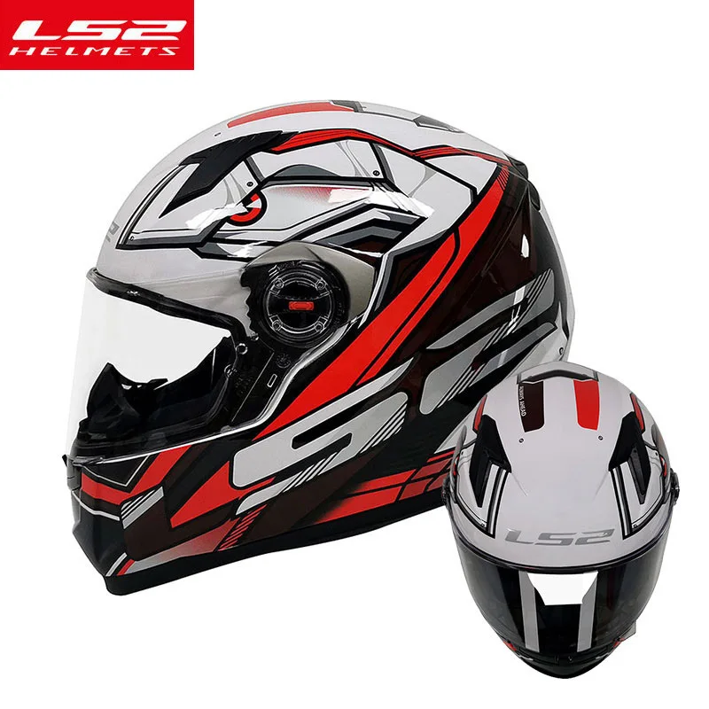 LS2 FF358 Full Face Motorcycle Helmet Color Lens Black White Ballistic Capacete Casque Moto Helm ECE Approved Racing Casco Moto