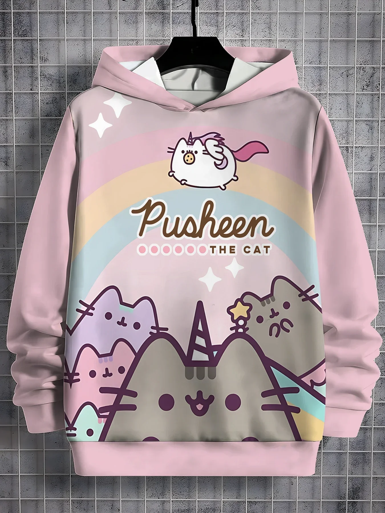 3D Print Cute Cats All Seasons Children Casual Sweatshirt Cool Pullover Tops Unisex P-Pusheens Clothes Boy Girl Hoodies