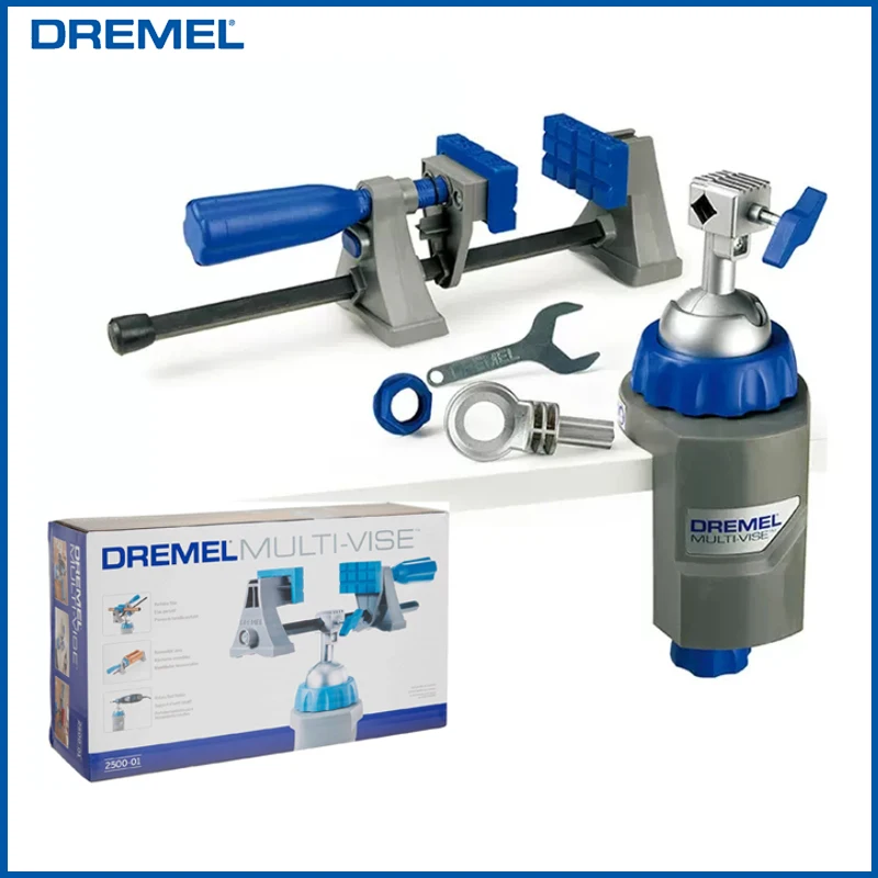 

Dremel 2500-01 Rotary Tool Attachment Portable Vise Removable Jaws Rotary Tool Holder 2-1/2" Thick With Dremel 8220