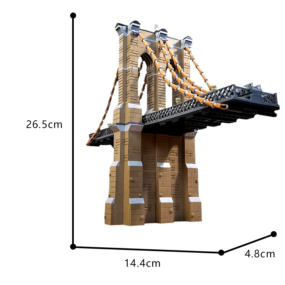 Gobricks MOC most Brooklyn Model klocki klasyczny klasyczny most Model architektoniczny cegły zabawki na prezent dla dzieci