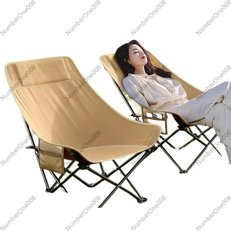 Outdoor Foldable Chair - Portable, Adjustable, for Home, Fishing, Camping, Beach, and Nap. Convertible Reclining Moon Chair