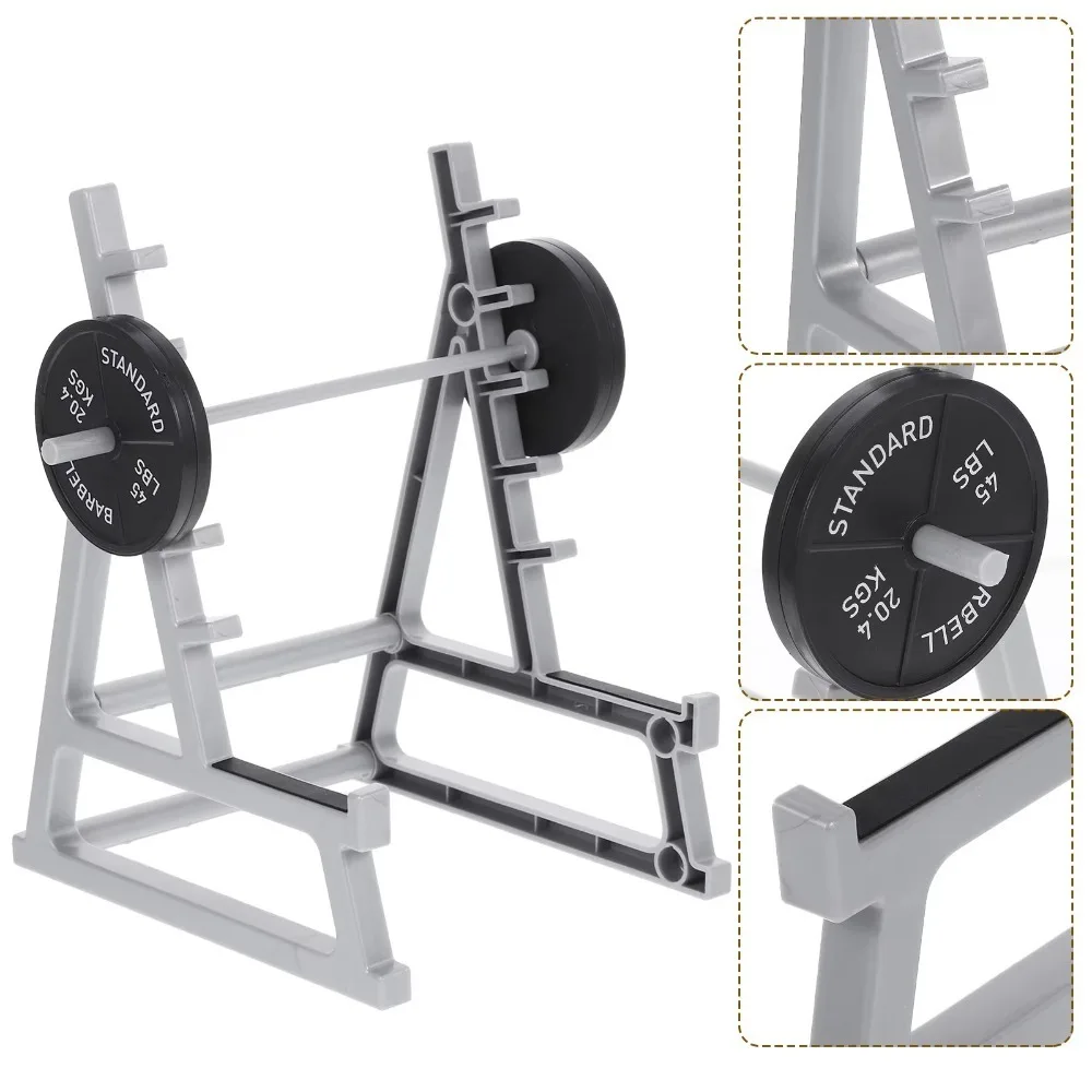 Creative With Barbells And Weights Barbell Rack Pen Holder Gym Theme Metal Desk Pen Organizer Mini Squat Rack Ornaments Gift