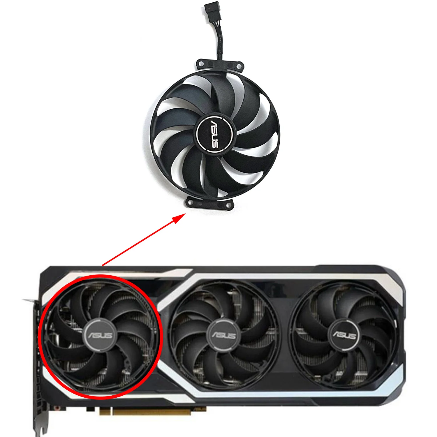 CF9010U12D CF1010U12S RTX3070 GPU 쿨러 팬, 아수스 지포스 RTX 3070 3060 Ti 메갈로돈 게임용 GPU 쿨러 팬