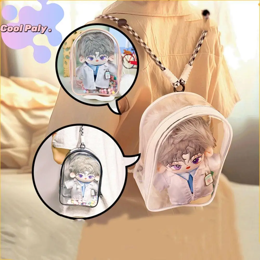 

Multicolor Clear Outdoor Doll Bag Transparent Clear Bags Doll Thicken Storage Pouch PVC Backpack Lanyard